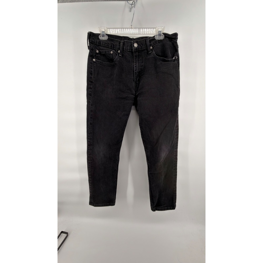 Levi's‎ 502 Regular Taper Jeans Men's 34x30 Black Stretch Denim Zip Fly